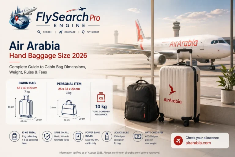 Air Arabia Hand Baggage Size Guide 2026